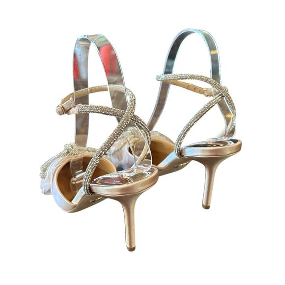 Badgley Mischka Sacred Embellished Bow Ankle Strap Pumps Wedding Formal NEW 6 - Picture 3 of 13